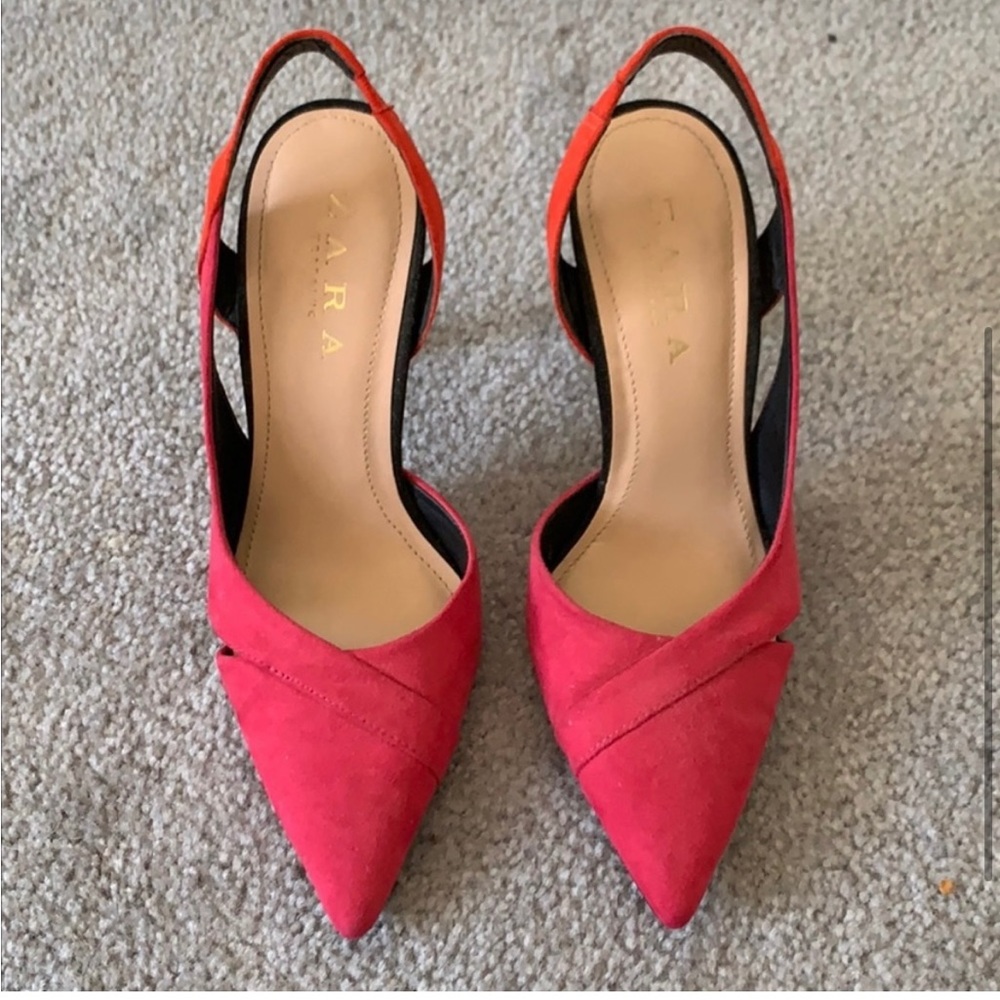 Red Zara heels 👠 size 5